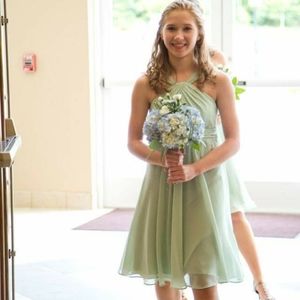 david's bridal sage green bridesmaid dress
